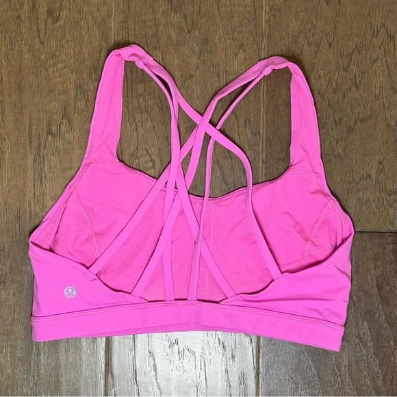 Lululemon Vibrant Pink Strappy Sports Bra - Picture 2 of 9
